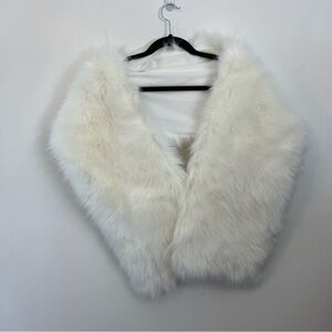 Tulip Bridal White Faux Fur Wrap Stole Scarf Wedding Women size S NWOT
